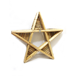 Gwiazda z kawałków drewna Wisząca 60cm